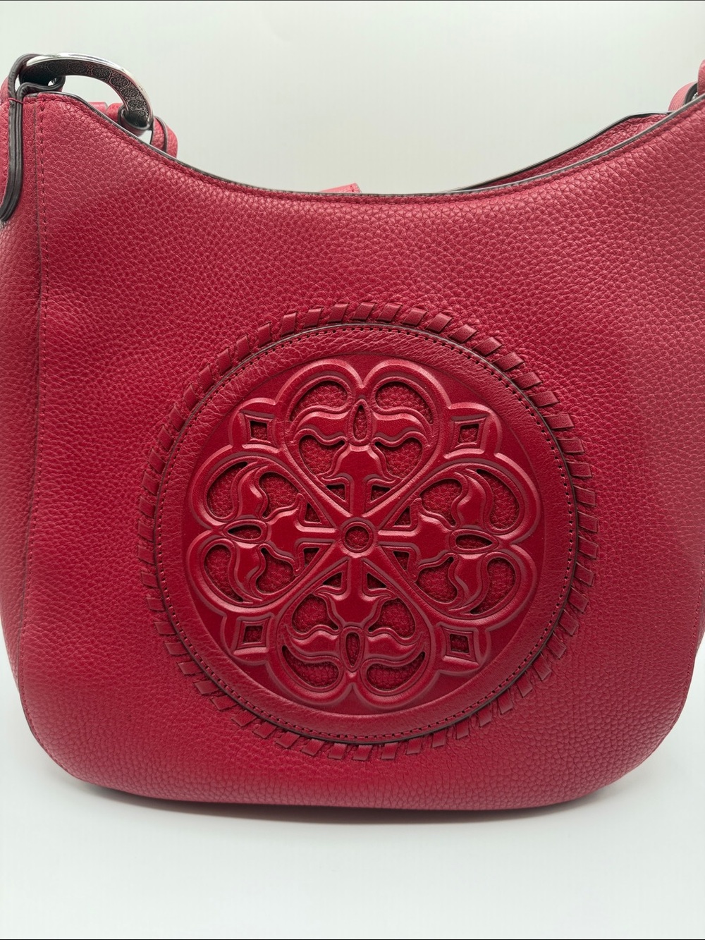 Retired Brighton Ferrara Medallion Adeline Red Shoulder Bag - Picture 3 of 16